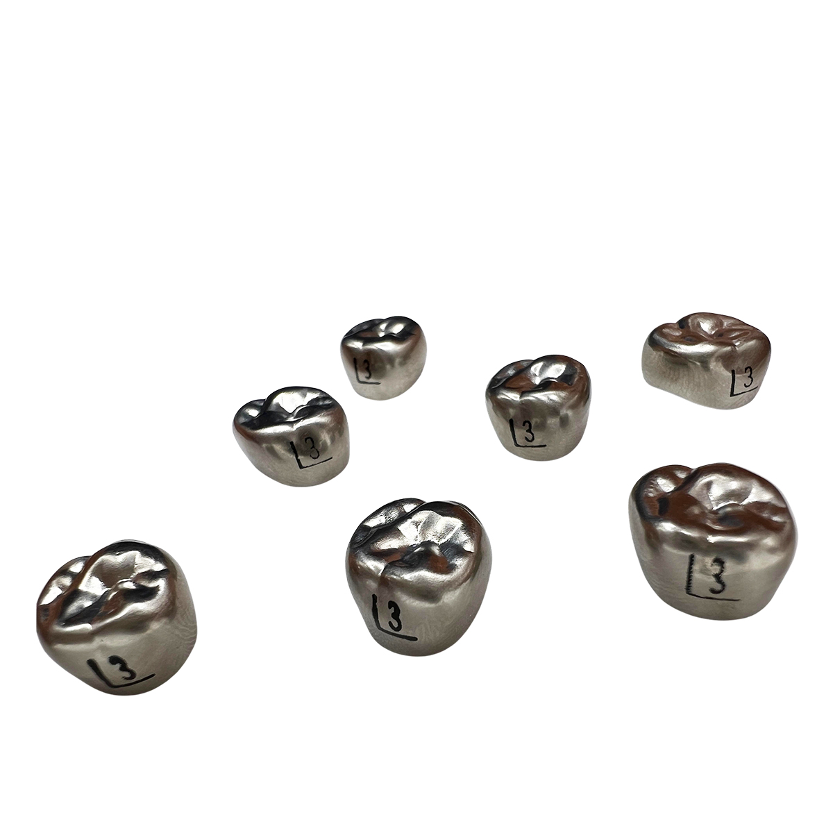 Coronas de Acero Cromo Permanente Superior Derecho